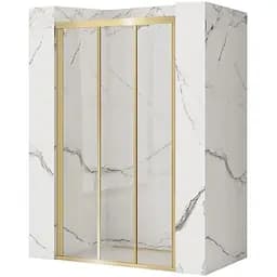 Душевые двери Rea Alex 90 brushed gold REA-K2506, прозрачный, золотой