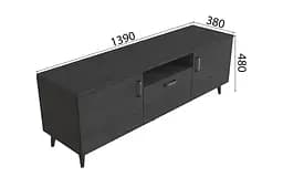 Тумба Лестер на конусних ніжках Ferrum-decor 48x139x38 Чорний метал ДСП Сосна Кембра 16 мм (FRD-106802) - мініатюра 3
