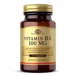 Вітаміни та мінерали Solgar Vitamin B6 100 mg, 100 таблеток