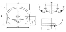 Раковина Kolo Solo 50x42 7115100U - мініатюра 2