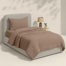 Комплект постільної білизни Cosas Brown CS1 Підлітковий муслін коричневий (Muslin_019Brown_El90-019Brown_155) - мініатюра 2