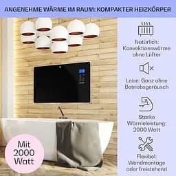 Конвекційний обігрівач Klarstein Norderney 2000 Вт 30 м кв чорний (10032789)  - мініатюра 5