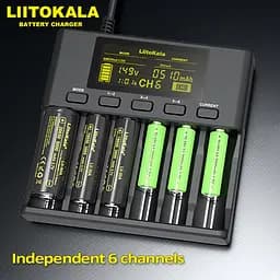Універсальний зарядний пристрій Liitokala Lii-S6 (6 каналів) з блоком живлення - мініатюра 7