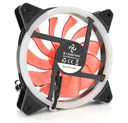 Кулер корпусний Voltronic BJ12025 DC sleeve fan 3pin+4pin, 120 120 25 мм, 12 V, 1200об/хв, Red, двосторонній - мініатюра 2
