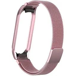 Ремінець Milanese Loop Design для Xiaomi Mi Band 5/6 Rose Gold