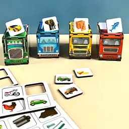 Дерев'яна настільна гра Автопарк Ubumblebees (ПСД082) PSD082 сортер-комодик - мініатюра 3