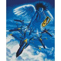 Алмазна мозаїка Янгол-охоронець України Strateg HX487 30х40 см