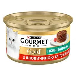 Вологий корм для котів Gourmet Ніжні биточки з яловичиной та томатами 85 г - мініатюра 2