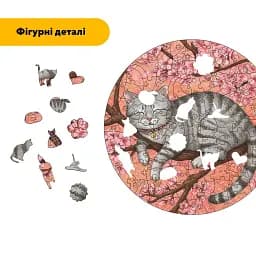 Дерев'яний фігурний пазл Медитація на Сакурі, А3, Дерев'яна коробка 200 елементів - мініатюра 3