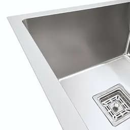 Кухонна мийка на дві чаші Platinum Handmade HDB 750x410x230 нержавійка (квадратний сифон, 3.0/1.0), Нержавіюча сталь - мініатюра 4