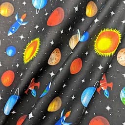 Дитяча постільна білизна в ліжечко SPACE CS4, чорний (SpaceBlack_Summer99_140) - мініатюра 5