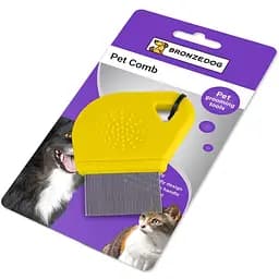 Гребень для собак и кошек Bronzedog для извлечения вшей и блох 8х7 см