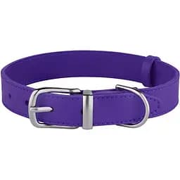 Ошейник для собак BronzeDog Barksi Classic кожаный M 33-43х2 см фиолетовый
