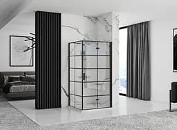 Душова кабіна Rea Molier 80x100 black REA-K8412 + REA-K6963, Чорний матовий, Універсальна, прозрачний, Чорний матовий - мініатюра 3