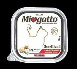 Вологий корм для стерилізованих кішок Morando MioGatto з яловичиною та овочами 100 г х 12 шт.