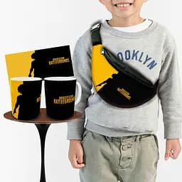 Набор: детская сумка-бананка+кружка Пабг "PUBG" 32х15см,бананка для мальчика через плечо на подарок (00941)