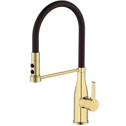 Смеситель для кухни Mixxus Premium Summer 017 Brushed Gold с гибким изливом MI6964 Золотой