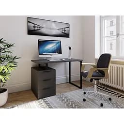 Стіл комп'ютерний письмовий у стилі лофт із тумбою на 3 шухляди II FMX-3 Антрацит