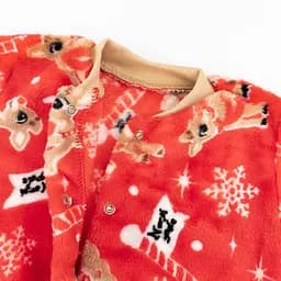 Новорічний теплий чоловічок для новонароджених Christmas Fawn зріст 62 см (1 - 3 місяці) Malena Червоний з принтом - мініатюра 2