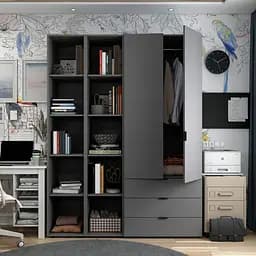 Комплект Doros Гелар з 2 Етажерками Графіт 2 ДСП 153.9х49.5х203.4 (42005055) - мініатюра 3