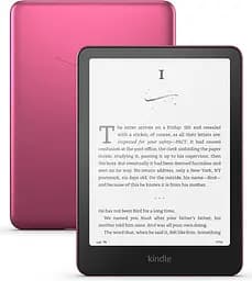 Електронна книга Kindle Paperwhite Signature Edition 2024 Metallic Raspberry, 32GB, без реклами, 7 HD E Ink Carta дисплей, покриття антивідблиску, підсвічування, сенсорний екран, Bluetooth/Wi-Fi, захист від вологи, 300 dpi, рожева