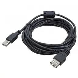 Кабель USB 2.0 AM – USB AF, 4.5 м, черный, Patron, ферритовый фильтр (PN-AMAF-45F)