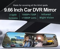 Дзеркало з відеореєстратором L1056 2 камери 10'' touch AHD - мініатюра 7
