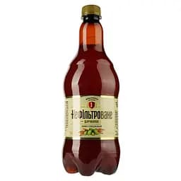 Пиво Перша приватна броварня Бочковое светлое Нефильтрованное, 4,8%, 0,9 л (750308)