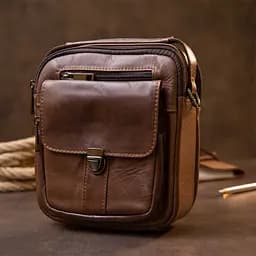 Чоловік шкіряний месенджер Vintage 18х20х6,3 см sum0013948 - мініатюра 6