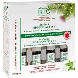 Сироватка від випадіння волосся 2 в 1 Pharma Bio Laboratory Реп'яхова 10 мл 7 шт.