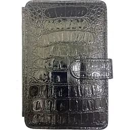 Універсальна чохол-книжка підставка для планшетів з діагоналлю 7" чорний глянець під крокодила