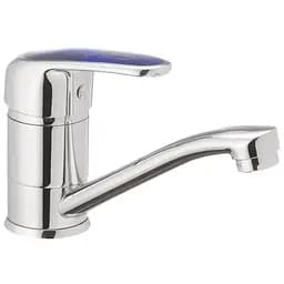 Змішувач для умивальника Haiba Magic 004 із синьою ручкою HB0666 Хром