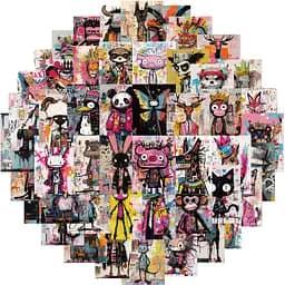 Стікерпак Сучасне Мистецтво Звірі Набір наклейок GeekLand Modern Animal Art 50 штук