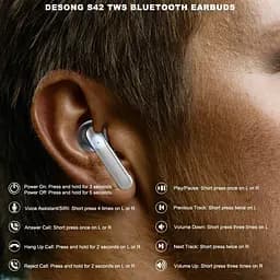 Бездротові навушники Bluetooth 5.3 TWS 40H час відтворення в навушниках із мікрофоном, глибокий бас, IPX5 - мініатюра 5