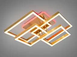 Люстра стельова LED Diasha 7002G LED 3color mmer 7002G, 145W, 3 кольори, золото, сучасний стиль, 52 см - мініатюра 2