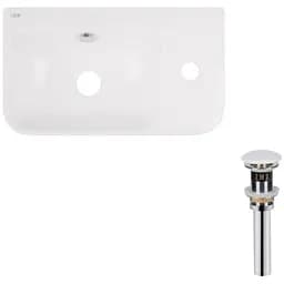 Комплект Qtap Tern: Раковина подвесная прямоугольная правая 450х250х158 мм White + Донный клапан PU02O (QT17115117RWN47328)