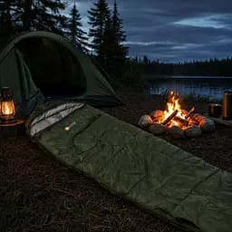 Спальний мішок (190+30)*75 см з капюшоном, хакі LUGI LU008
