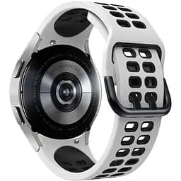 Ремінець для Samsung Galaxy Watch 6 40mm 6 44mm - біло-чорний ширина кріплення 20мм силікон Watchbands Galaxy Sport (W39-9WB59412936)