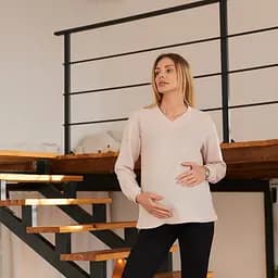 Лонгслів для вагітних з трикотажу Wien розмір XXL-3XL (50-52) Lullababe Бежевий