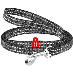 Повідець для котів та дрібних порід собак Waudog Re-cotton, з відновленої бавовни, світловідбивний, XS, 200х1 см, сірий