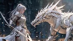 Деревянный классический пазл Девушка воин и дракон, А3, Картонная коробка 200 элементов