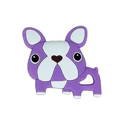 Силиконовый прорезыватель "Бульдожка" Mega Zayka MGZ-0414(Violet) фиолетовый, 8х1х8 см