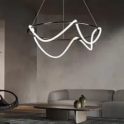 Кольцевая черная люстра с гибкой LED лентой Ø105 см (кольцо 80 см) | Ст. Y 410-800 BK | Line F