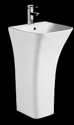 Умивальник підлоговий Mixxus Bevel-1101 з отвором під змішувач і переливом 450x435x835 мм MI6697, Білий - мініатюра 4