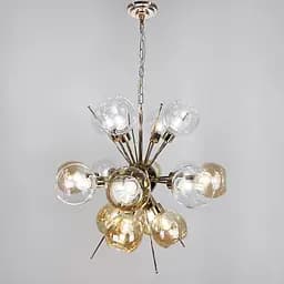 Люстра с прозрачными и янтарными плафонами Line.F AG 09/16