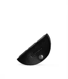 Шкіряний холдер для навушників та проводів вугільно-чорний