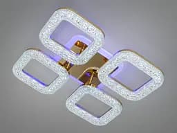 Люстра стельова LED Diasha S2205/4G, 50W, 3200K-6000K, золото, сучасний стиль, з пультом управління - мініатюра 2