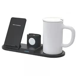Зарядное устройство MUG 4 IN 1 + подогрев кружки (2 iPhone, iWatch, AirPods) 15W