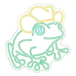 Неонова вивіска Жаба з ковбойським капелюхом