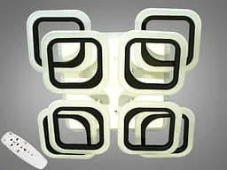 Потолочная LED люстра с пультом, димером, подсветкой, 170W, черная